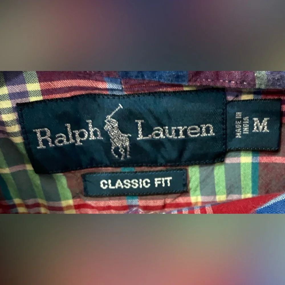 Polo by Ralph Lauren Men’s M Classic‎ Fit Red Plaid Short Sleeve Button Down